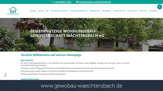 Webseite GeWoBau Wächtersbach