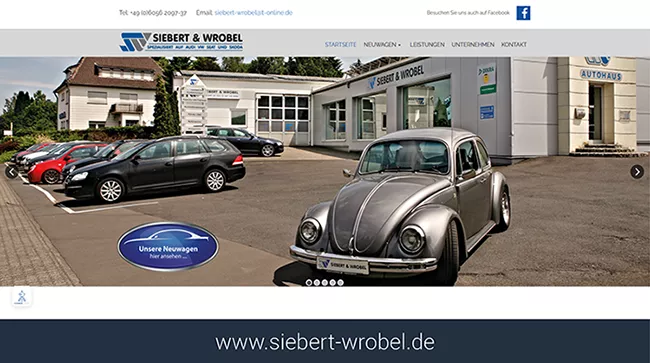 Webseite Autohaus Siebert & Wrobel