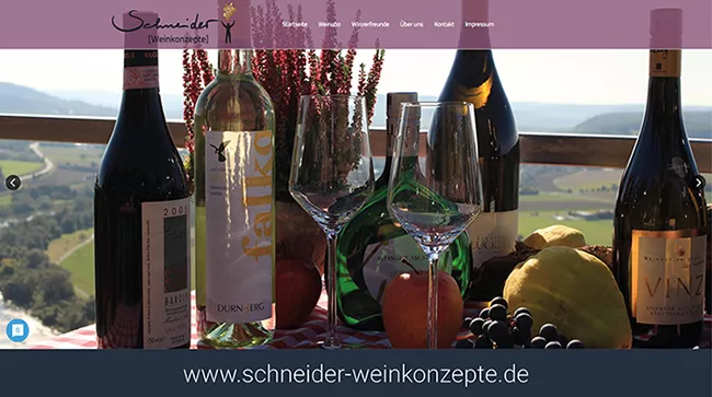 Webseite Schneider Weinkonzepte