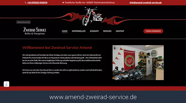 Webseite Zweirad Service Amend