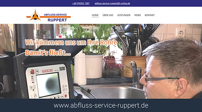 Webseite Abfluss Service Ruppert