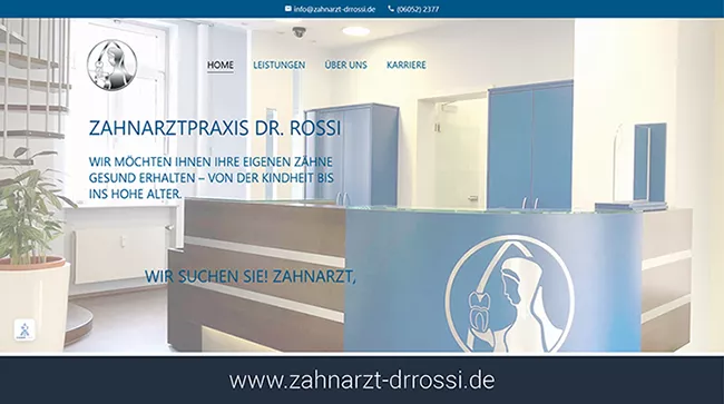 Webseite Zahnarzt Dr. Rossi