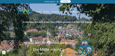 Website der Freien Wählergemeinschaft Bad Orb – Webdesign von WebDesign & Marketing