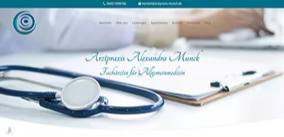 Website der Arztpraxis Alexandra Munck in Flörsbachtal – Webdesign von WebDesign & Marketing