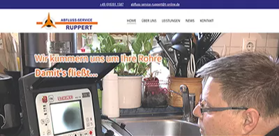 Website von Abfluss-Service Ruppert in Esselbach – Webdesign von WebDesign & Marketing