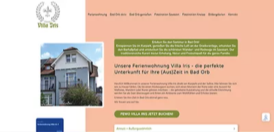 Website der FeWo Villa Iris in Bad Orb – Webdesign von WebDesign & Marketing