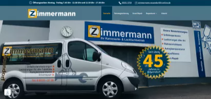 Website von Zimmermann Unfallinstandsetzung in Neuendorf – Webdesign von WebDesign & Marketing