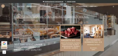 Website der Metzgerei Weigand in Flörsbachtal – Webdesign von WebDesign & Marketing