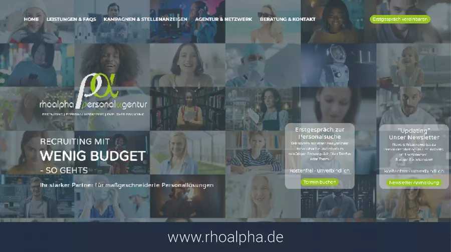 Webdesign-Referenz rhoalpha Personaldental im Main-Kinzig-Kreis
