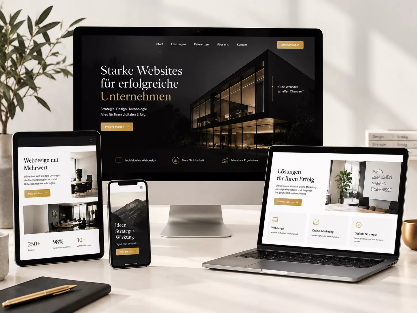 Responsive Webdesign für Unternehmen auf Desktop, Laptop, Tablet und Smartphone – WebDesign & Marketing